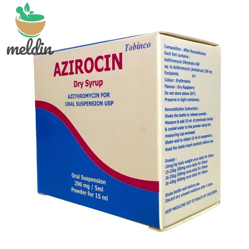 [ENT-40] Azirocin Susp 200Mg/5Ml 15Ml (Azithromycin)