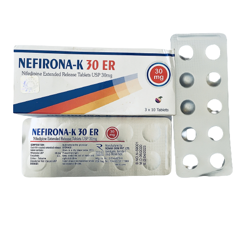 [RXM-36] Nefironak 30Mg Tabs 30'S (Nifedipine)