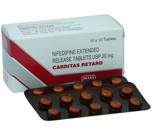 [UCOM_INT-10] Carditas Tabs 20Mg Retard 100'S (Nifedipine)