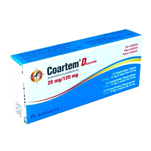 [ECL_NVT-09] COARTEM DISPERSIBLE TABS 20/120MG 12's 