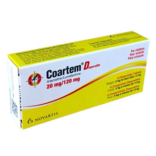 [ECL_NVT-12] COARTEM DISPERSIBLE TABS 20/120MG 6's 