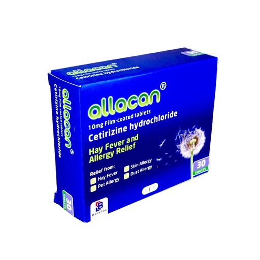 [UKP_GEN-09] ALLACAN 10MG (CETRIZINE) BRISTOL 30'S