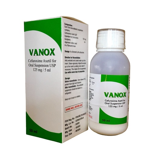 [VTL-04] VANOX SUSP 125mg (Cefuroxime) 50ML