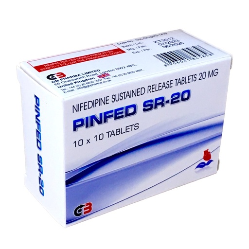 [GBP-101] PINFED SR-20 TAB 100's(Nifedipine)