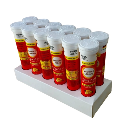 [TM-20] EFF VITAMIN C + ZINC TABS 1000MG 15MG VITLIFE