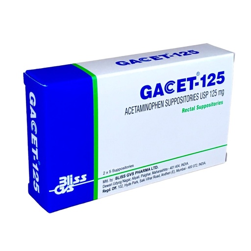[GVS-32] Gacet 125Mg Supp 10'S (Paracetamol)